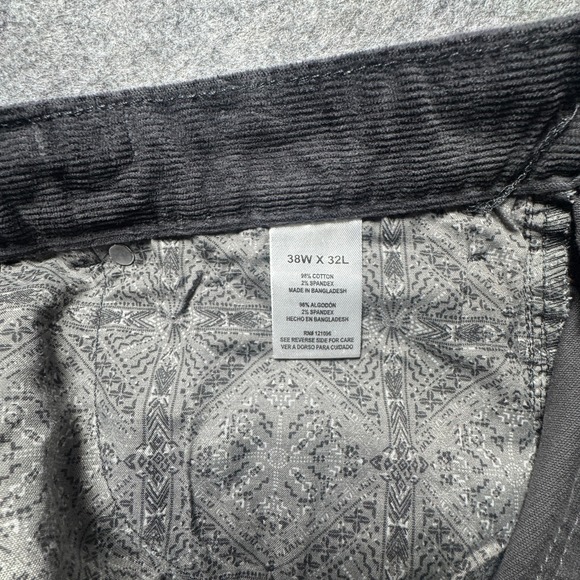 Weatherproof Vintage Mens Iron Gray 38x32 Corduroy 5 Pocket Straight Fit Pants - Picture 11 of 16